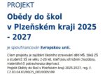 Projekt – Obědy do škol v Plzeňském kraji 2025-2027